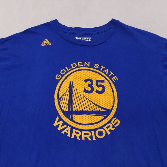 Adidas Golden State Worriors #35 Durant Short Sleeve T-Shirt Mens Size XL Blue - Picture 1 of 11